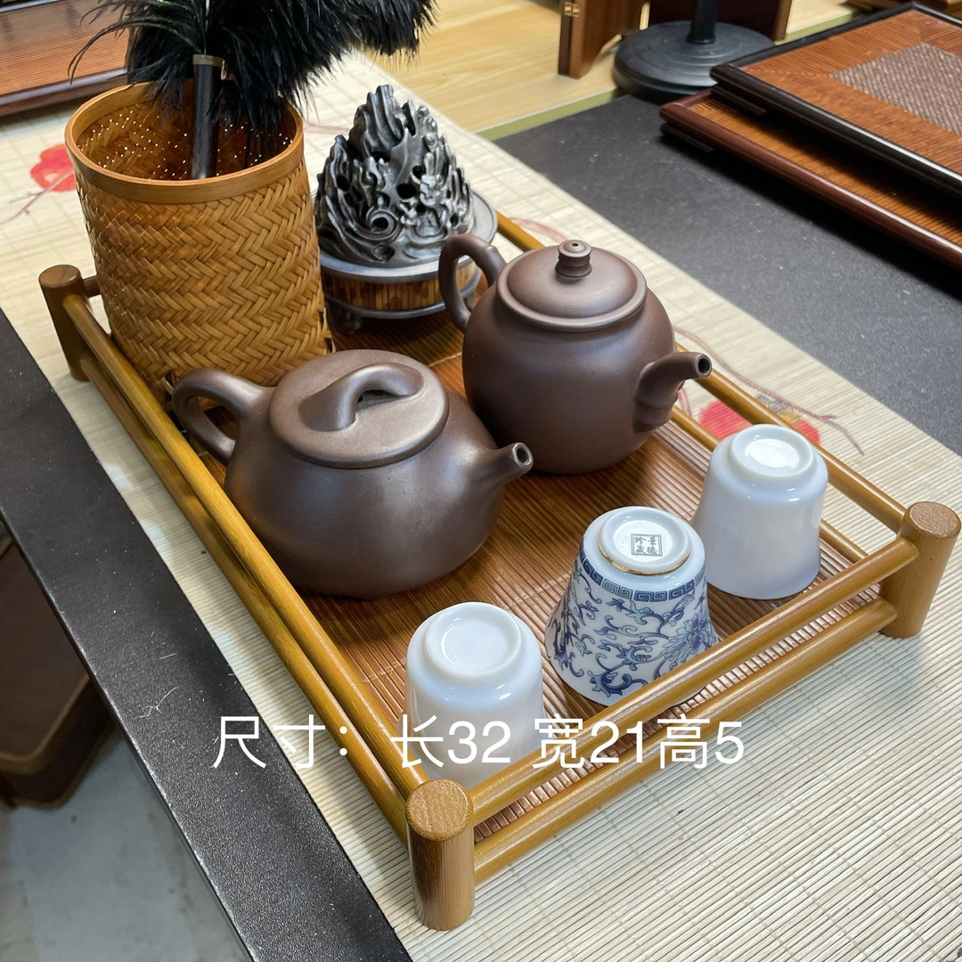 小莫兰  精品楠竹手作茶具收纳盘茶壶茶杯收纳干泡盘