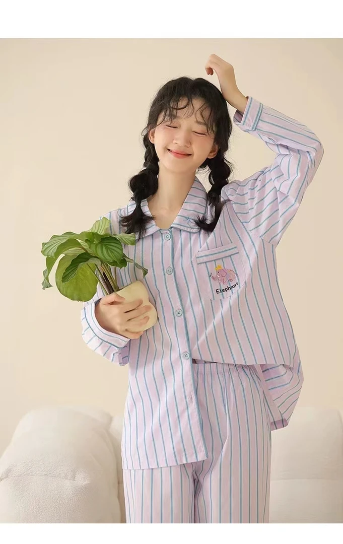 编号43-[萌萌小象]-春夏款潮牌可外穿薄棉质居家服睡衣