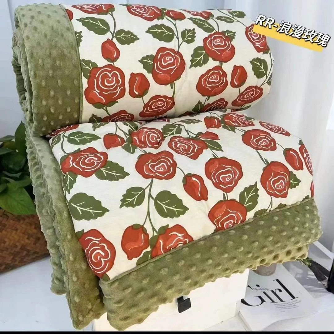 A类春夏秋冬四季全纯棉豆豆被午睡空调毯透气薄被子加厚保暖被芯