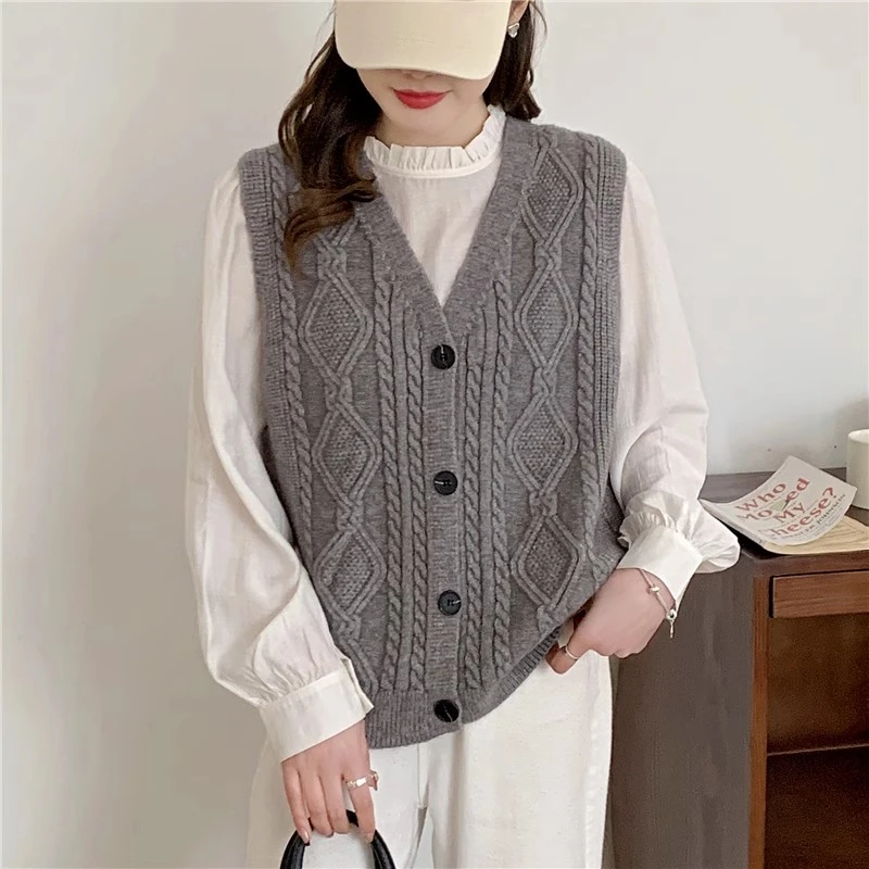 早春女士毛衣针织马甲女款2025新款爆款背心叠穿马夹春秋坎肩上衣
