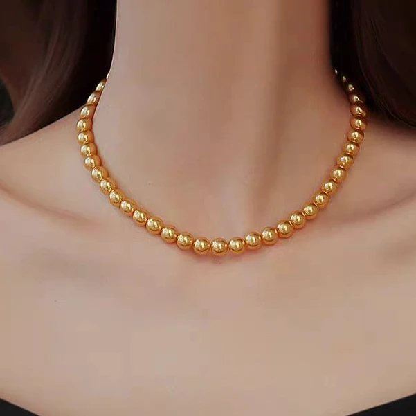 【钱妈妈的真珠】WB8 海水南洋金珠项链 7-9mm 多样性发一