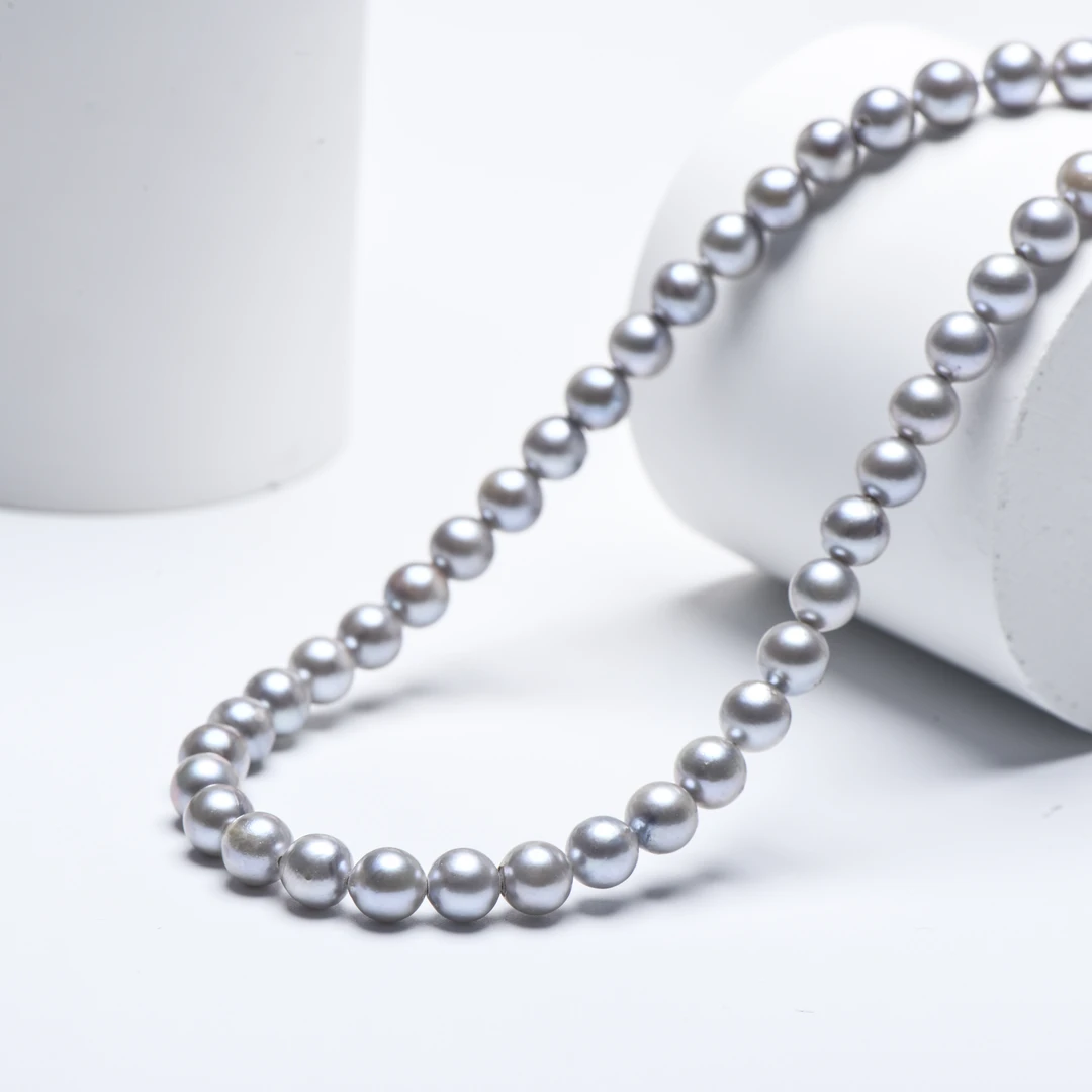 【蓝玫瑰】真珠O27 海水真多麻蓝玫瑰项链 7-9mm多样性发货发一