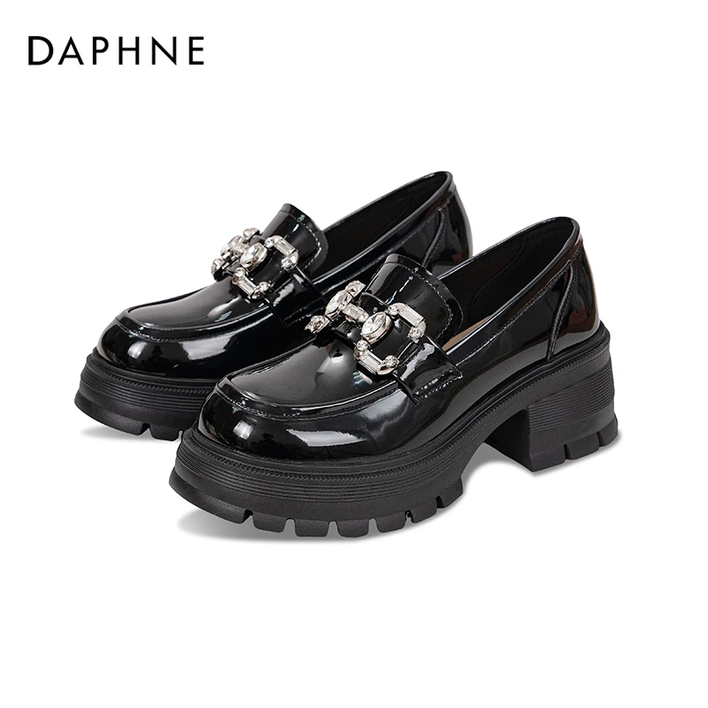 Daphne/达芙妮乐福鞋2024春款厚底板鞋女鞋乐福鞋百搭休闲鞋