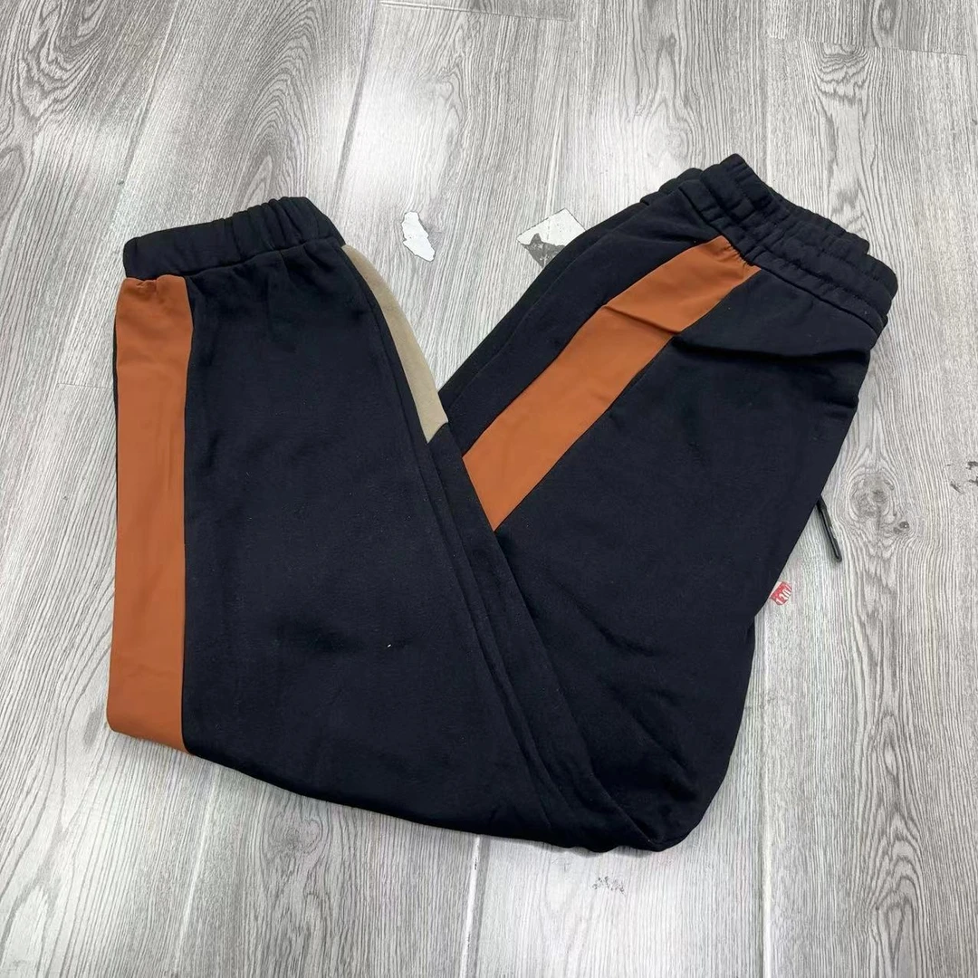 6755女裤黑色拼接色束脚卫裤秋冬新款休闲