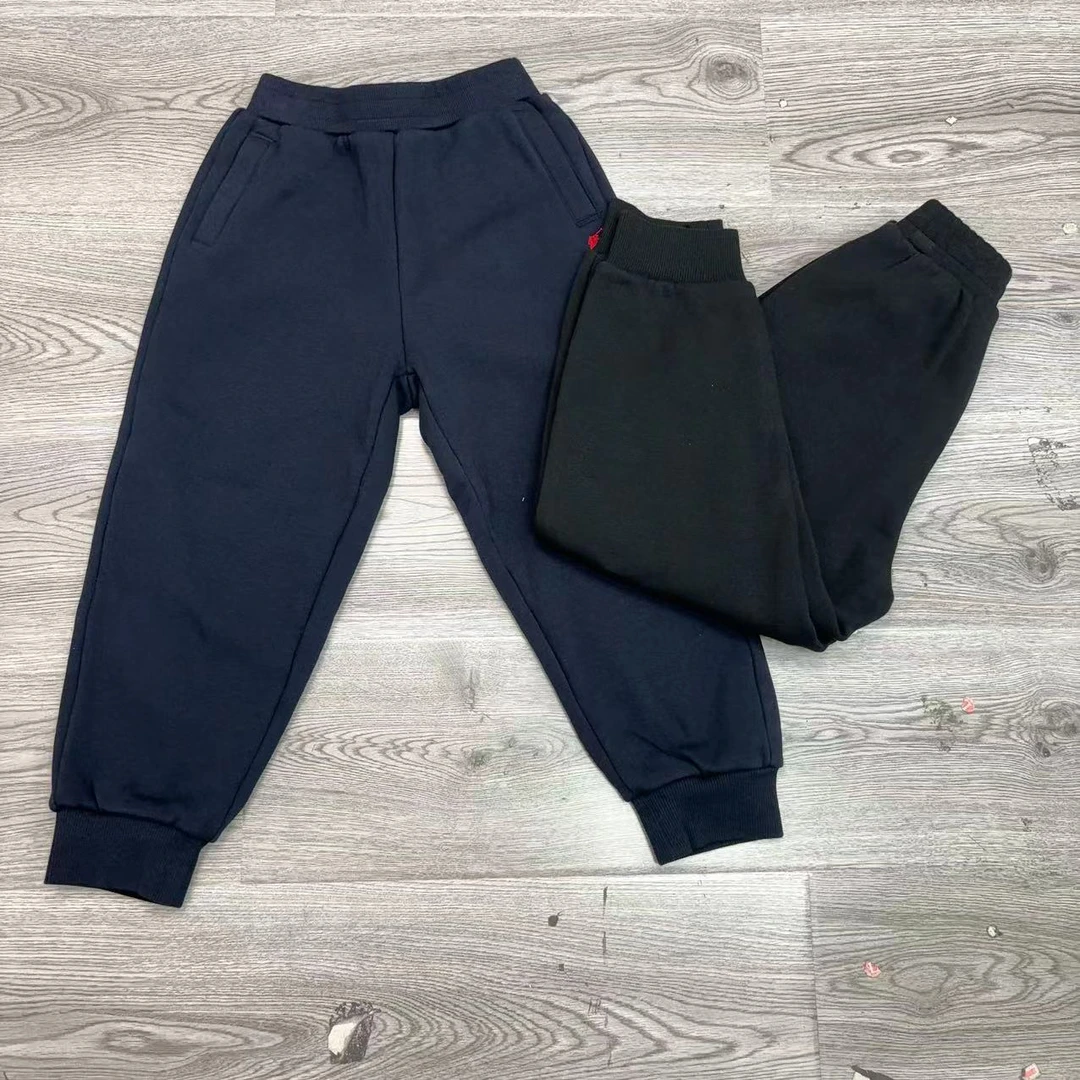 6695童裤两色可选儿童黑色骑马加绒加厚秋冬新款束脚休闲裤