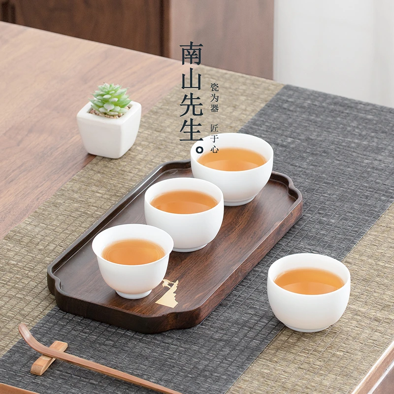 南山先生羊脂玉釉主人杯茶具套装单杯品茗杯茶杯陶瓷家用个人杯