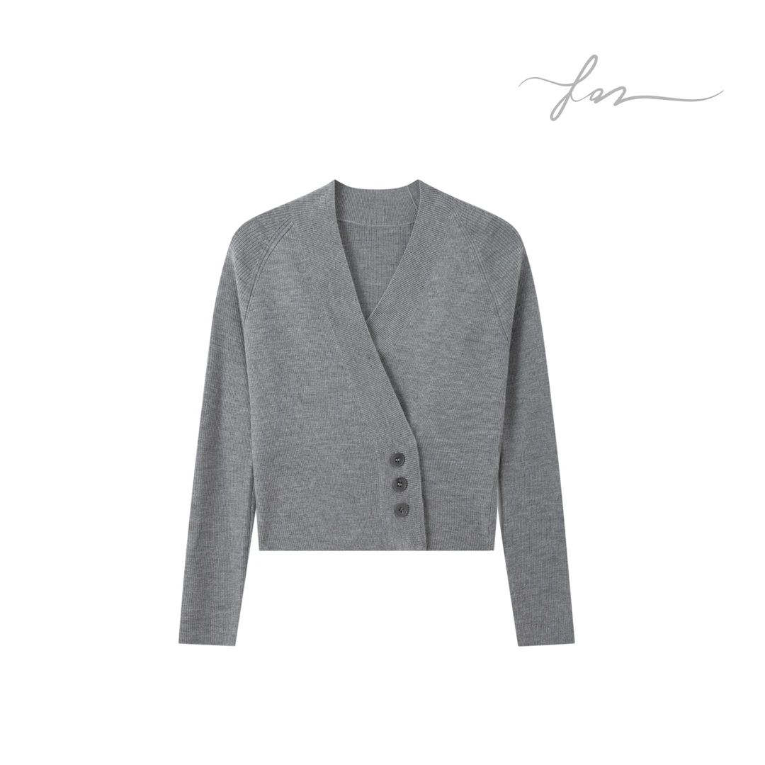 【特价】超细100%扬子纱羊毛短款针织开衫简约百搭轻奢时尚小衫X067