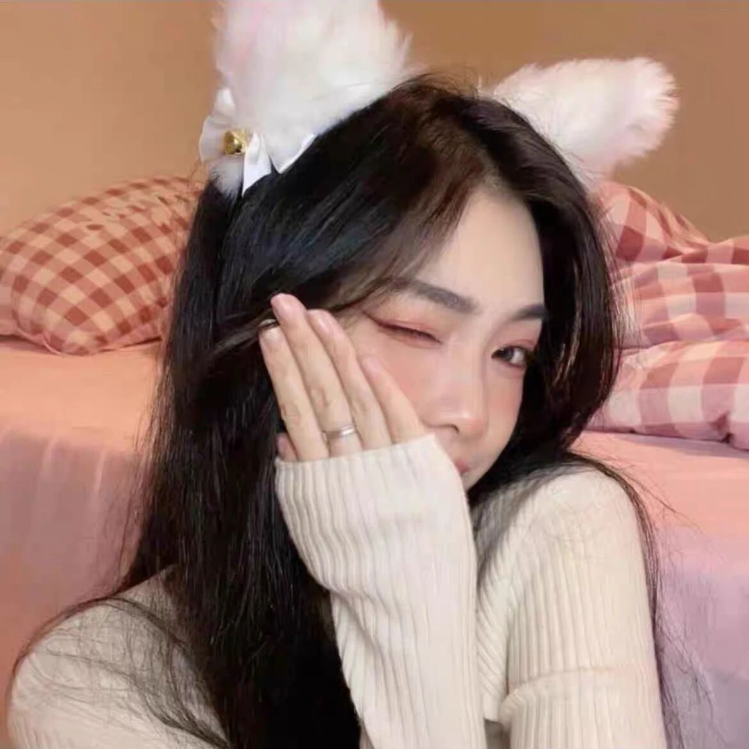 （ 做你的猫）网红白色日系毛绒发箍可爱软妹暗黑铃铛
