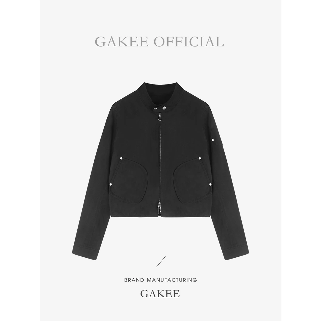 【哈灵顿晚安】“100棉”气质修身简约休闲百搭夹克外套W23539GK43