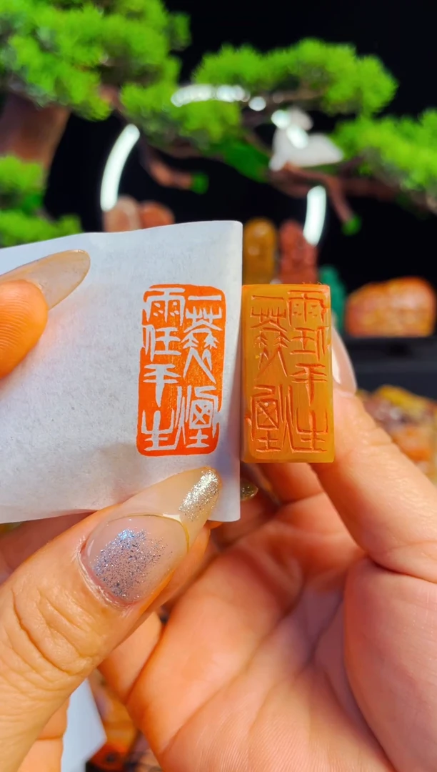 【闪购商品】巴林石印石手工篆刻《一蓑烟雨任平生》