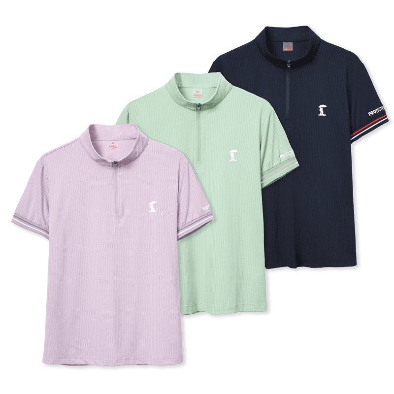 女士爆款针织短T春夏秋季运动户外时尚透气速干立领休闲薄款跑步