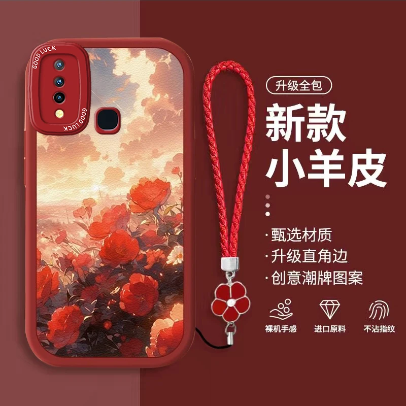 vivoy3手机壳V1901A玫瑰花海y3s网红女款Y3标准版软壳防摔全包新
