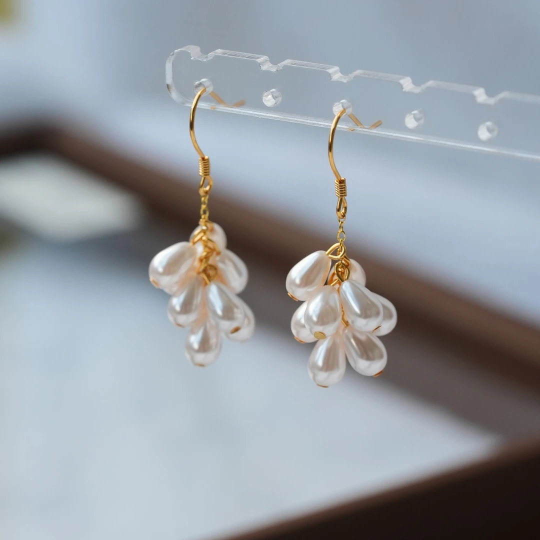 925银耳饰 精致超仙流苏麦穗耳钩灵动甜美气质百搭高级感耳环