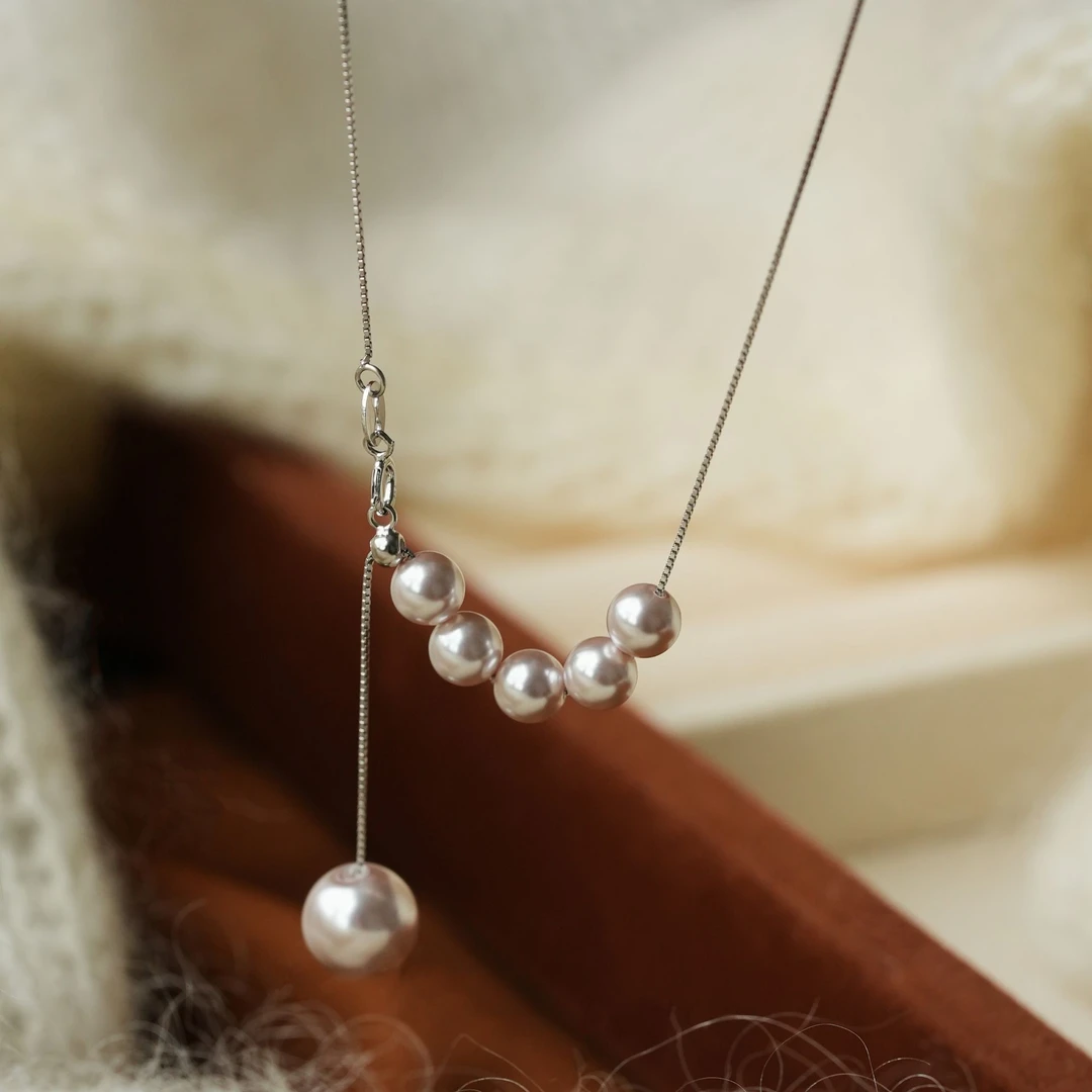 链子925银 气质优雅曼塔玫瑰紫微笑流苏项链轻奢小众ins锁骨链