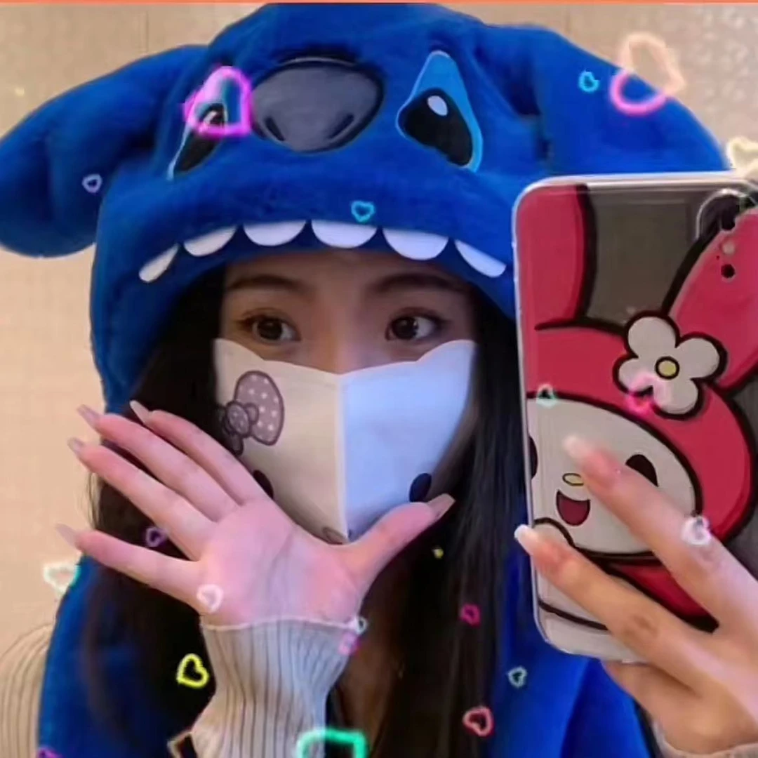 【咕噜】史迪仔帽子三丽鸥可爱玉桂狗耳朵会动气囊帽子美乐蒂气囊帽