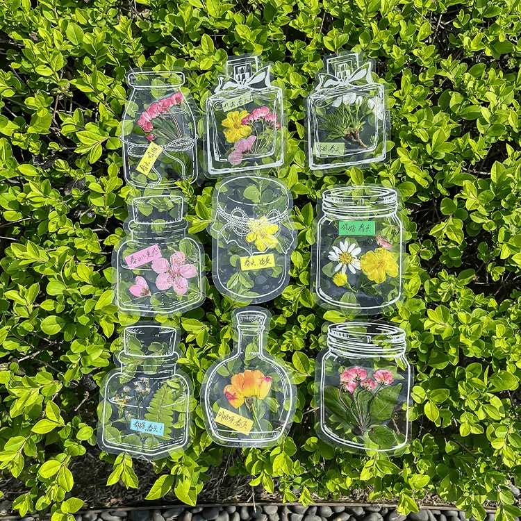 【咕噜】瓶子里的秋天干花压花书签手工diy材料包透明植物树叶标本
