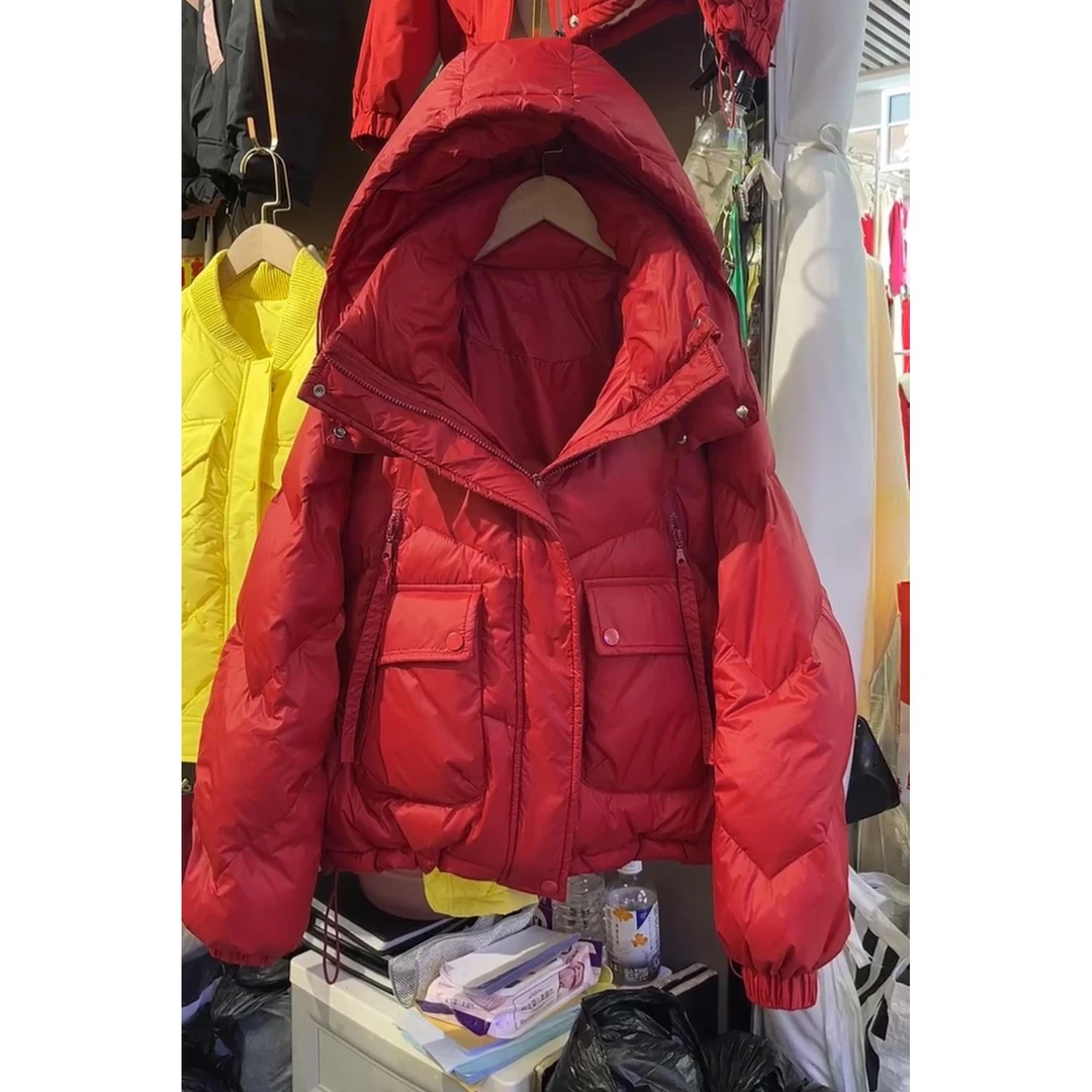 新年棉服短款连帽洋气百搭宽松可爱减龄小个子纯色设计感加厚保暖