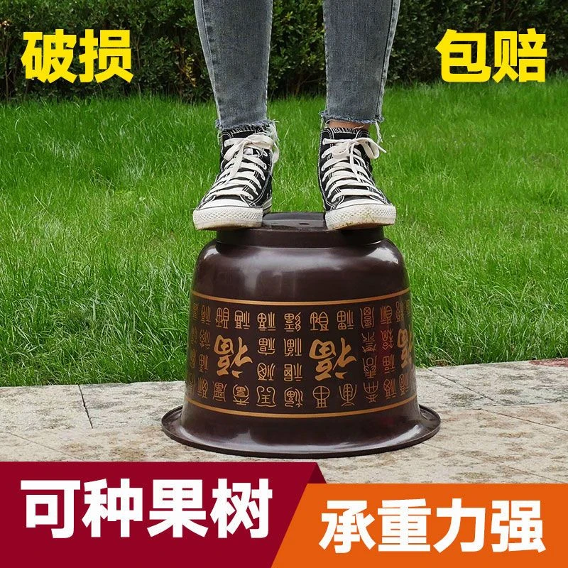 仿陶瓷塑料大花盆复古现种花园艺果树加厚大号树脂耐用种树经典