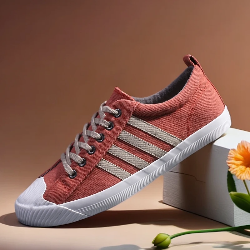 2025夏季新款男鞋帆布鞋休闲鞋系带低帮潮流百搭布鞋透气百搭潮鞋