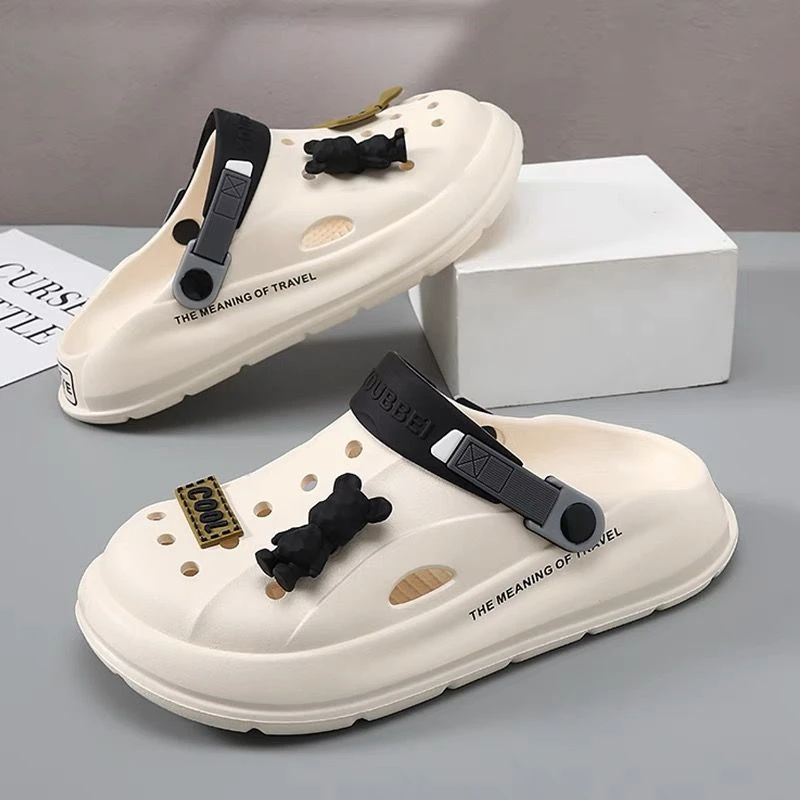 拖鞋男潮两用外穿迷彩凉拖沙滩鞋防滑洞洞鞋男士新款半拖大码凉鞋