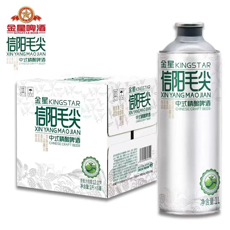 金星啤酒金星信阳毛尖中式精酿啤酒整箱1L*6罐装