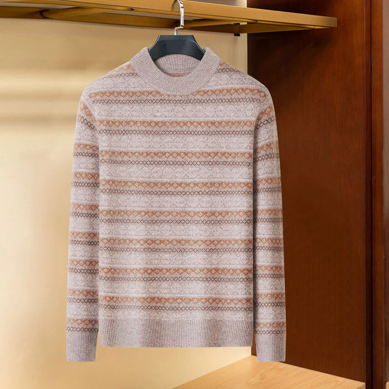 AODINUOPAI高档男士加厚半高领羊毛衫轻奢高品质休闲内搭针织衫