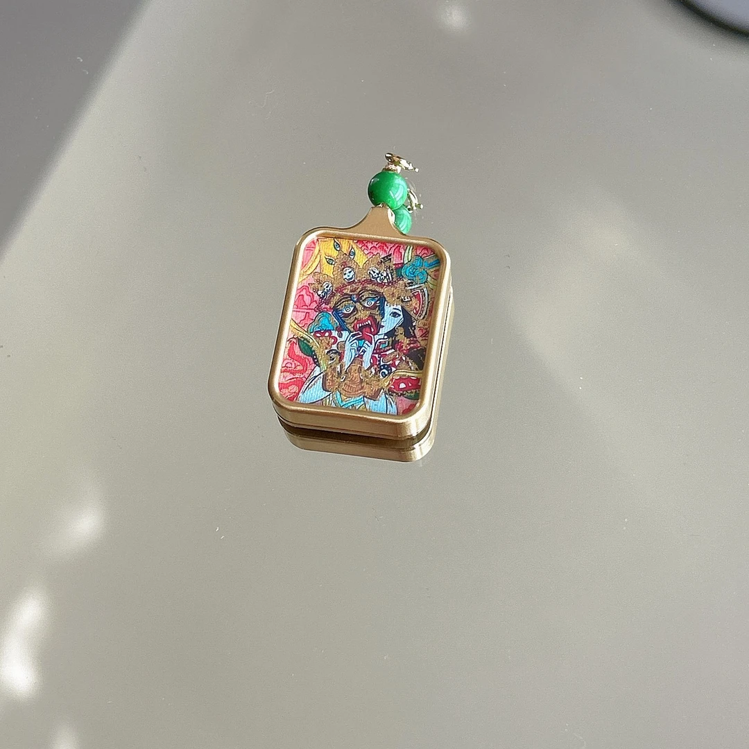 合金吊坠 合金长方形扎基拉姆唐卡吊坠牌37*25*7mm 多样性发一