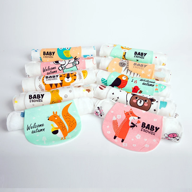 2条装夏季薄款4层纯棉纱布隔汗巾婴幼儿宝宝吸汗巾柔软吸汗透气