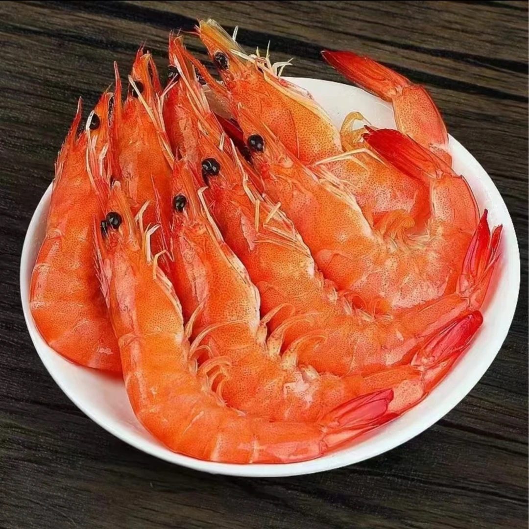 华北有机盐田虾盐田熟冻香虾 4.5kg商用整箱装盐田有机熟虾