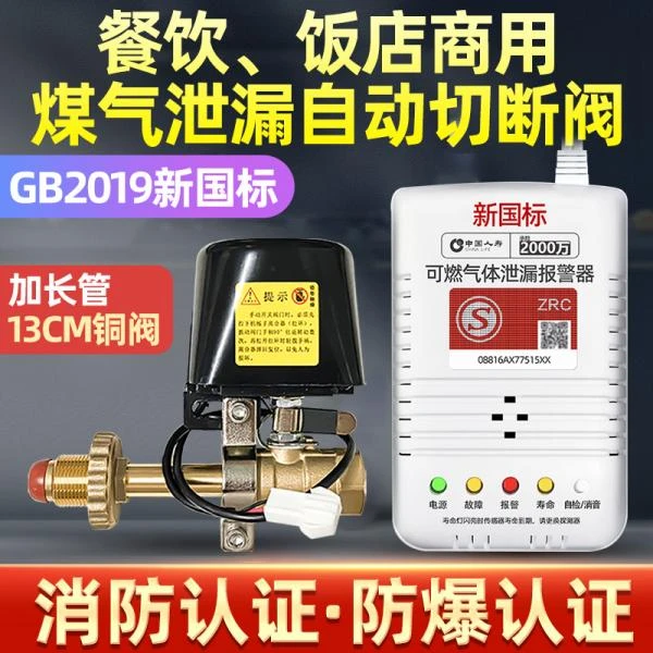 家用厨房燃气泄漏自动切断阀液化气丙烷煤气泄漏燃气煤气报警器
