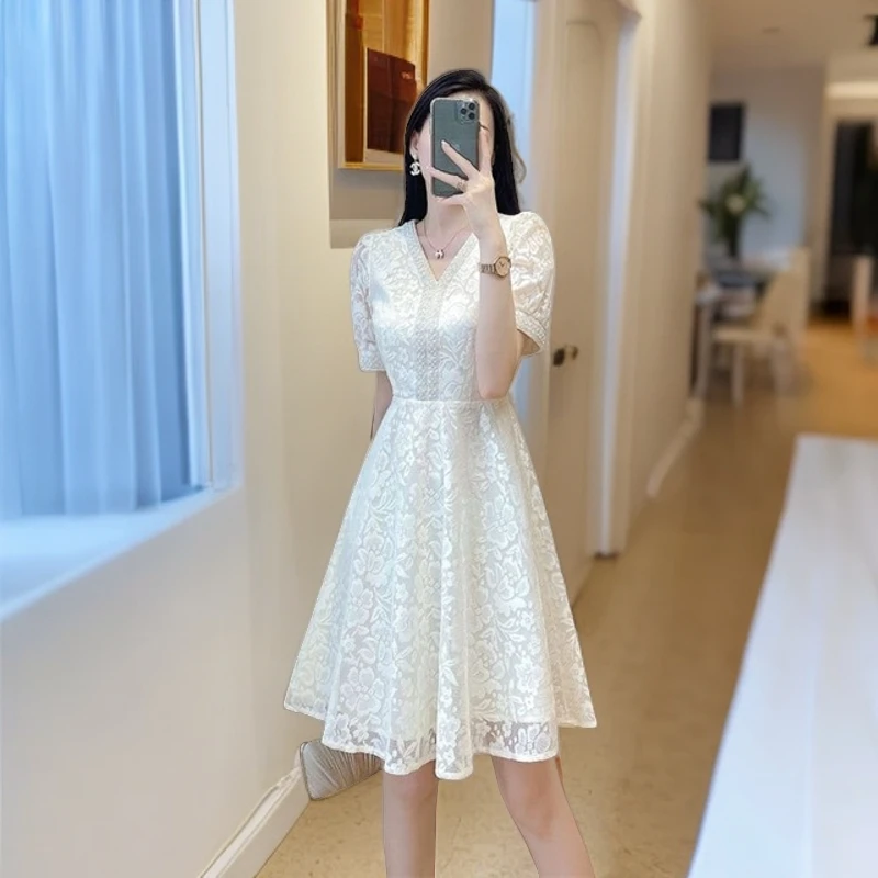 【珂珂】方领连衣裙法式夏季新款复古连衣裙女款爆款2025新款甜美