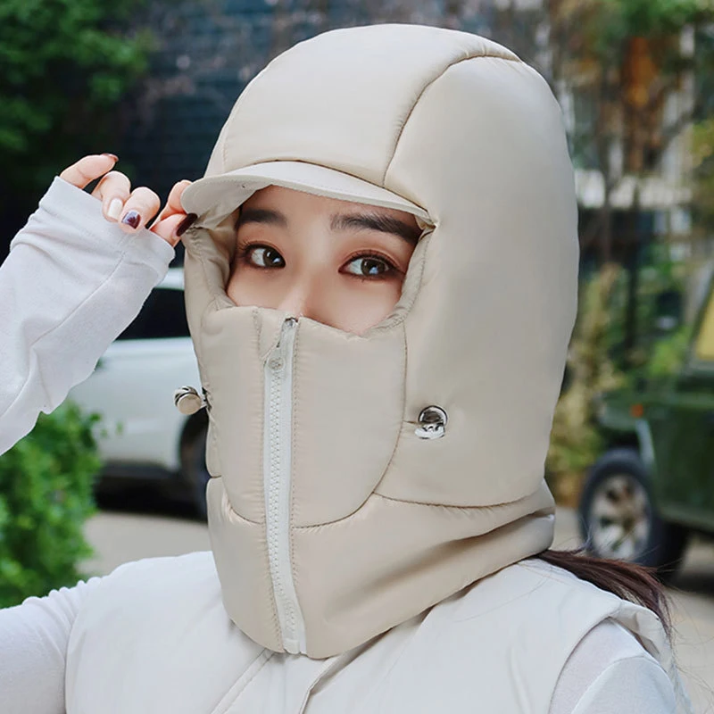 【秋冬爆款】加厚雷锋帽面罩一体 电动车保暖头套骑行防风防寒帽YL