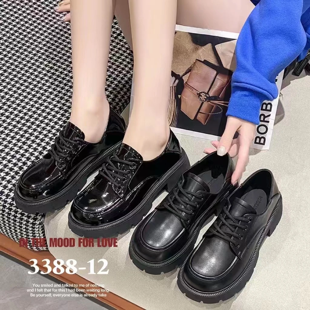 【范范精选】厚底软皮绑带乐福鞋3388-12