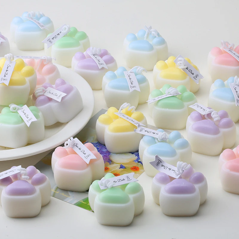 4/猫爪香薰蜡烛可爱蜜桃味情侣礼物低温环保精油蜡烛