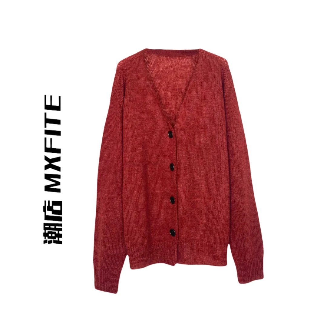 MXFITE潮店早秋新款个性V领长袖时尚休闲针织衬衫（P53738）