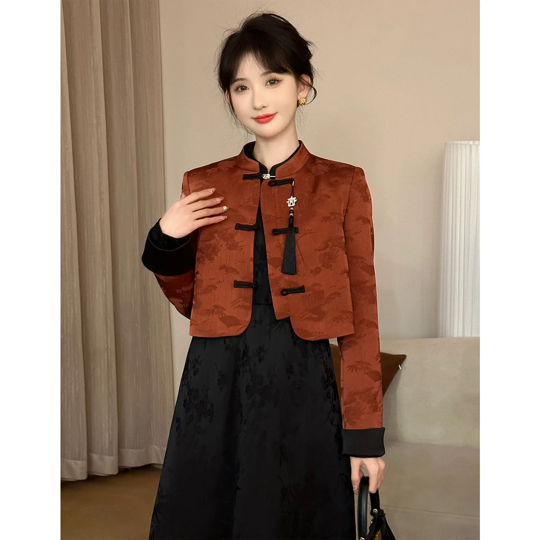 A【洛神赋】2024新款新中式国风提花纹理气质时尚百搭外套