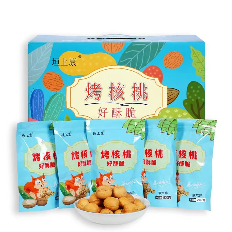 垣上康手剥烤核桃草本味香脆可口烤熟薄皮纸皮休闲零食l1000g礼盒