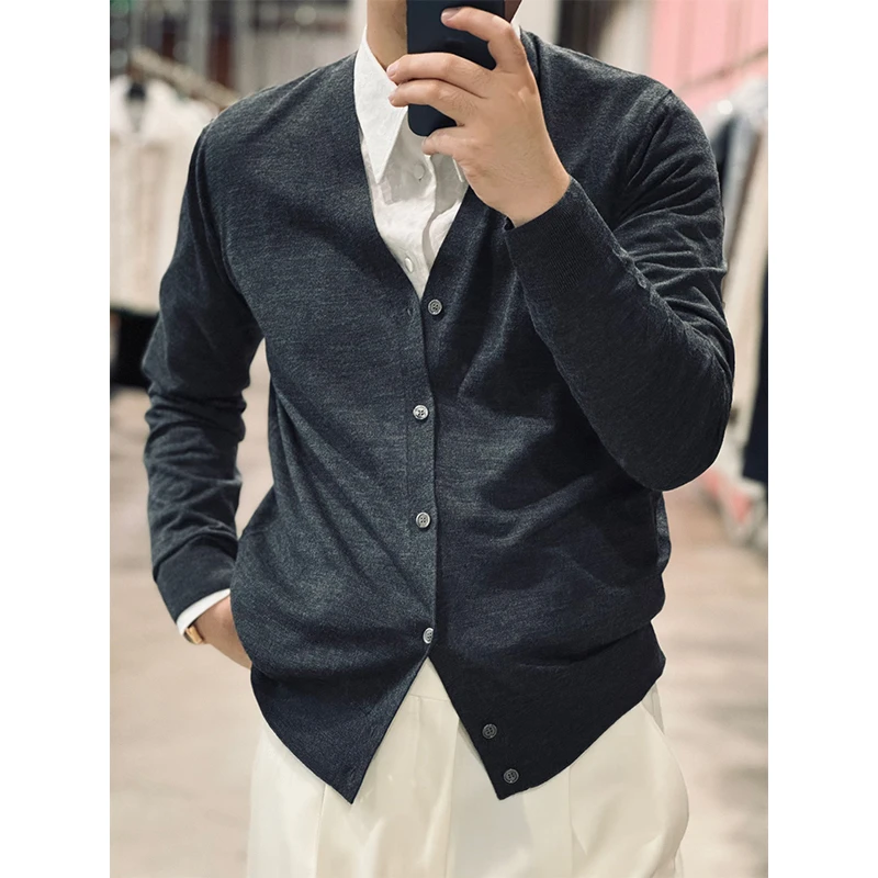 12100版“意式静奢风 格雷系 ”120支德国南毛 100%细羊毛开衫