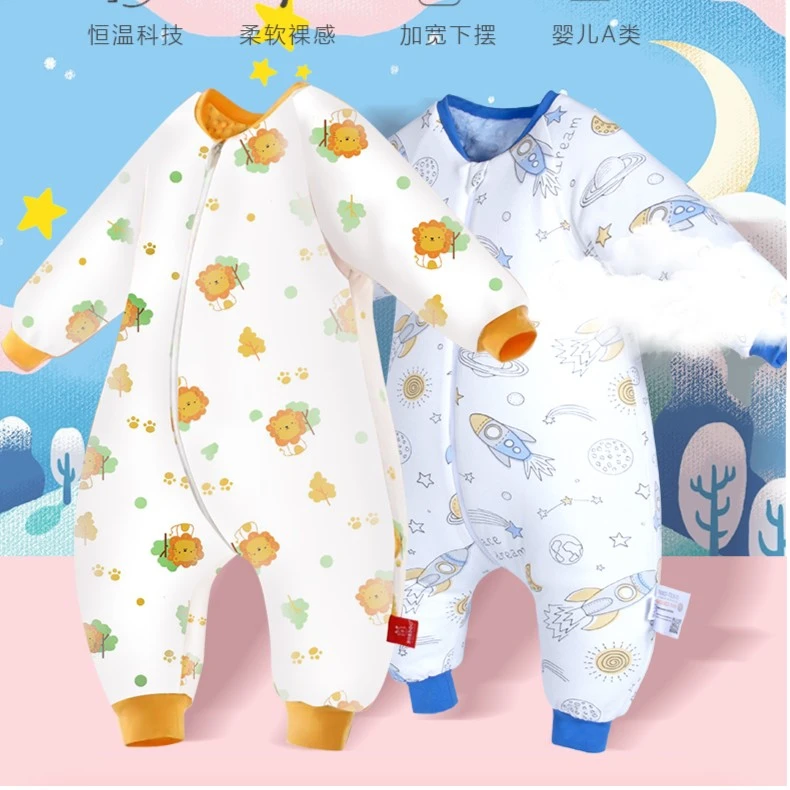 冬款200克睡袋冬款儿童防踢被纯棉加厚睡衣夹棉宝宝睡袋宝宝睡袋