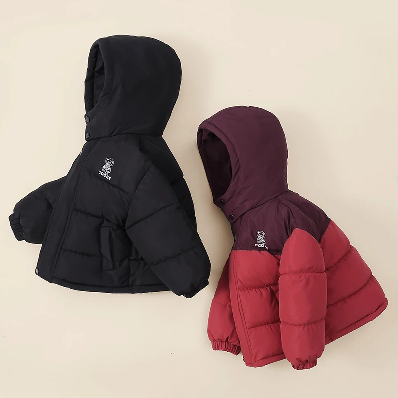 M215儿童石墨烯经典小北拼色韩版连帽棉服