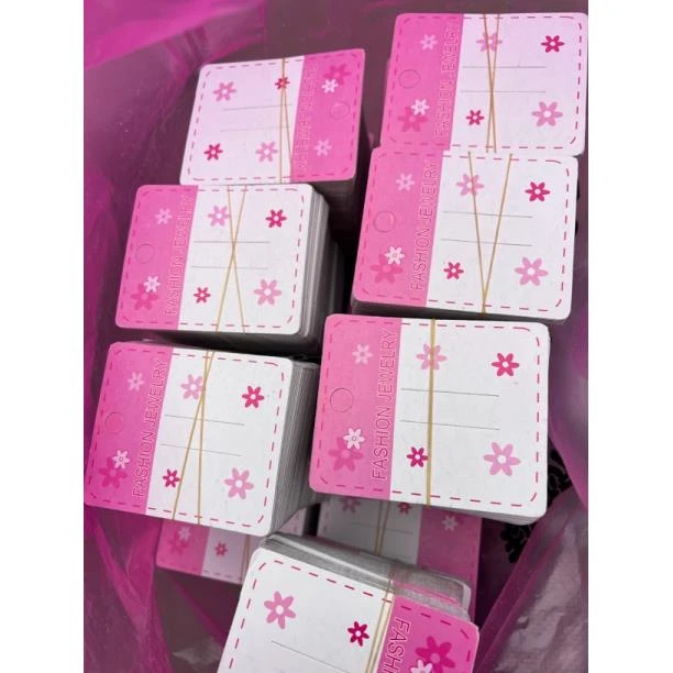 加重小花72*52毫米发夹卡片饰品包装材料彩色印刷精美儿童头饰手
