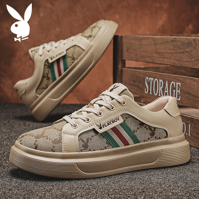 PLAYBOY/花花公子2024新款休闲男士软底百搭潮鞋耐磨舒适休闲板鞋