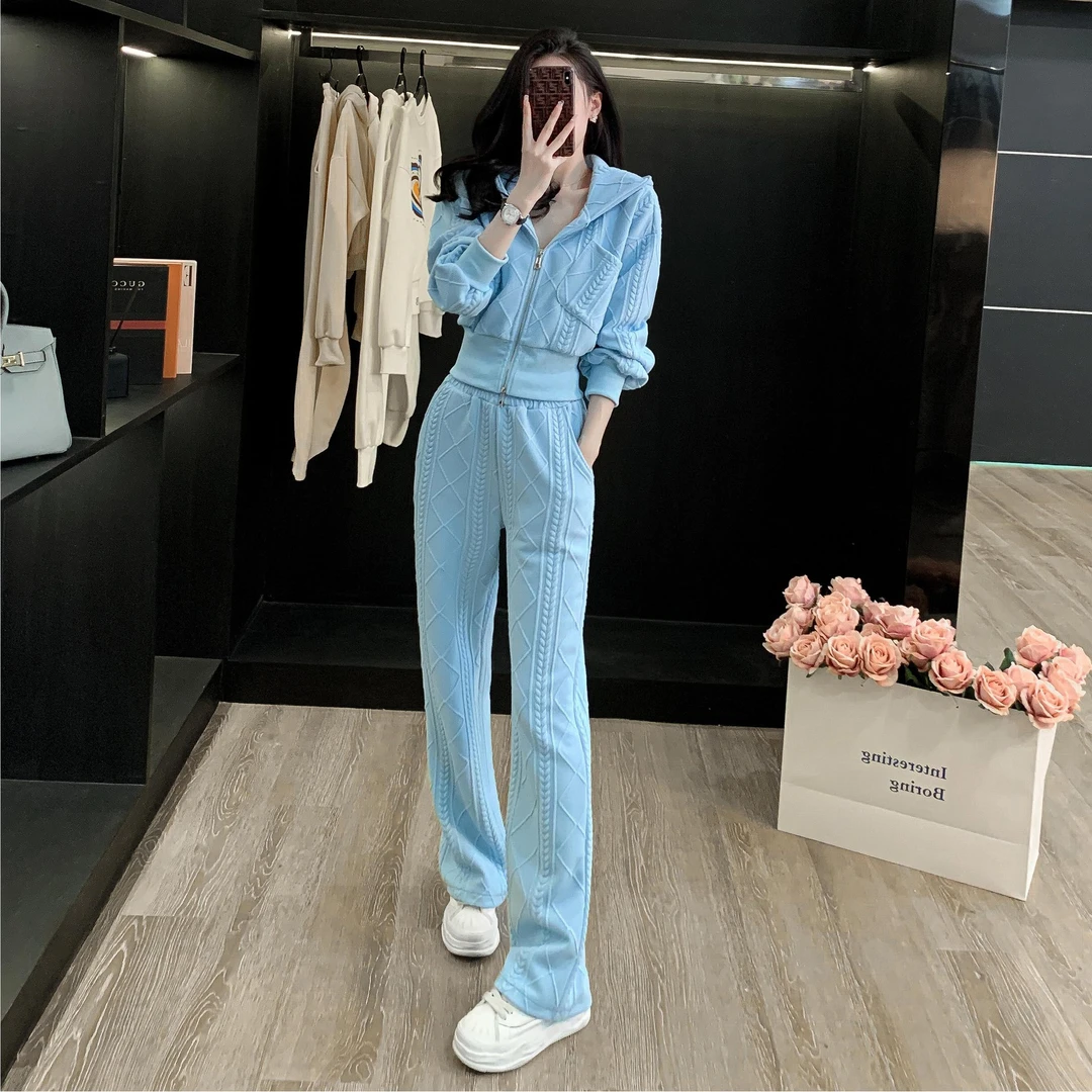 高端时尚炸街运动休闲套装女春秋2025新款洋气开衫卫衣气质两件套