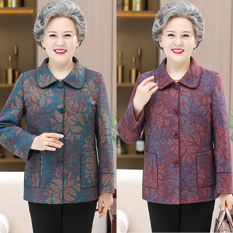 中老年女装春装奶奶秋装外套老人妈妈60-70岁80衣服婆婆加绒加厚