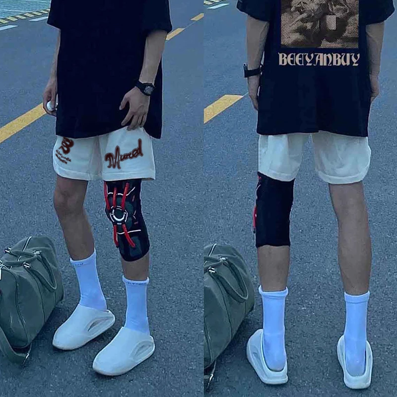 夏季新款ins美式简约字母印花五分运动裤男国潮oversize百搭短裤