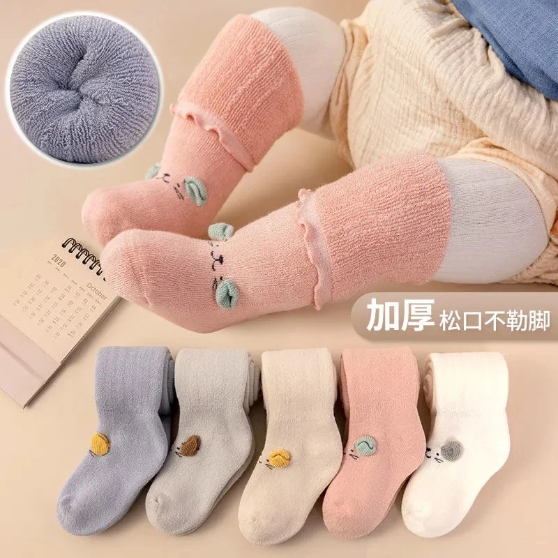 【加厚】婴儿过膝袜秋冬加厚亲肤保暖绒质宝宝过膝不勒腿高筒袜T594