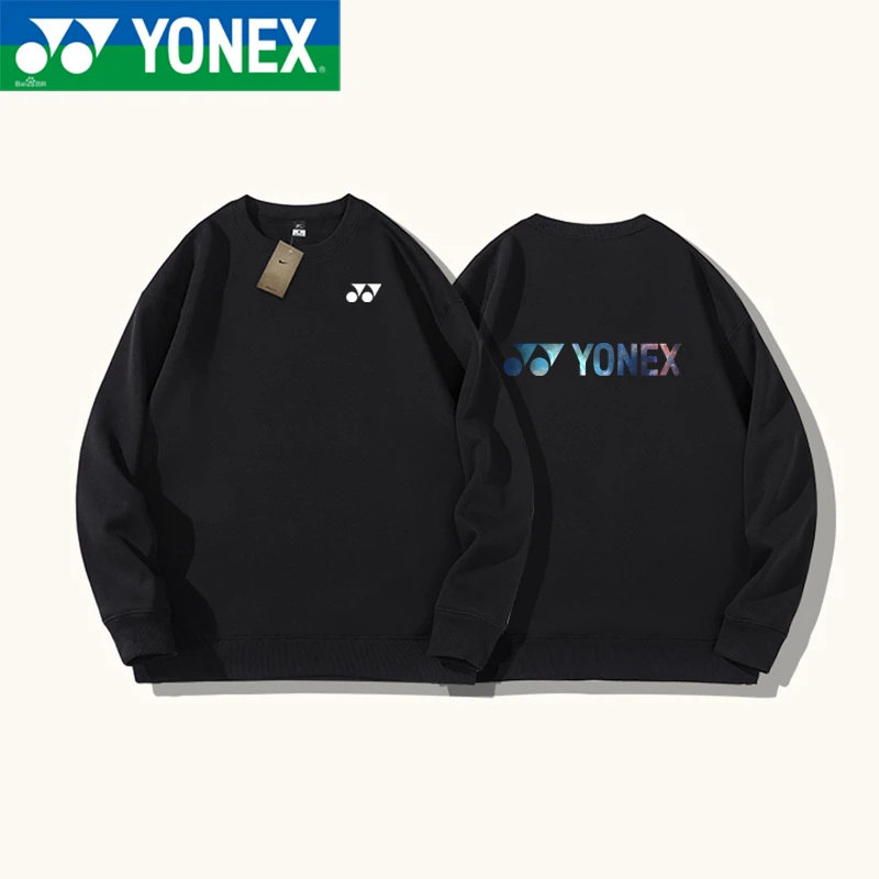 yy羽毛球服秋春夏新款长袖卫衣yy运动服加绒休闲圆领百搭宽松舒适