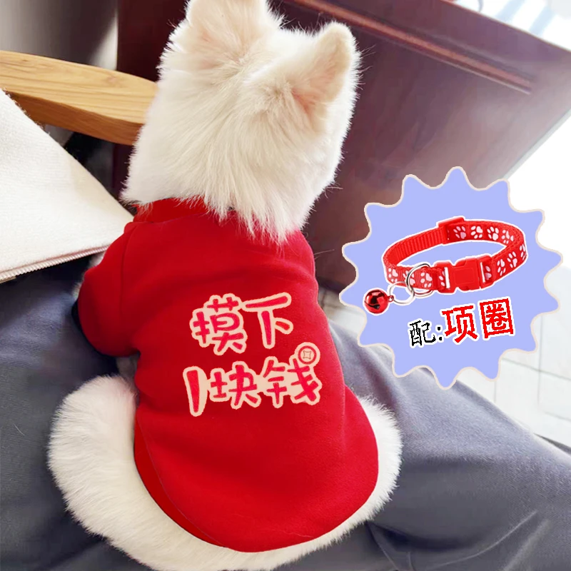 卡通狗狗衣服秋冬款小狗泰迪狗比熊宠物服装新款加绒保暖猫咪衣服