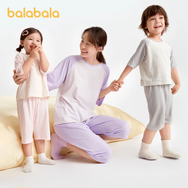 【巴拉巴拉】睡衣套装短袖空调服亲子睡衣208224171206