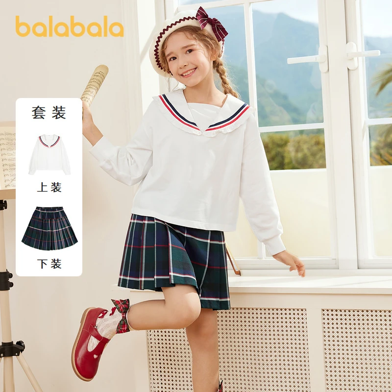 巴拉巴拉套装裙休闲装秋季女中大童学院长袖春季春季